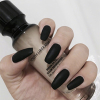 24PCS/1BOX Europe and America Pure Black Matte Nail Fake Nails