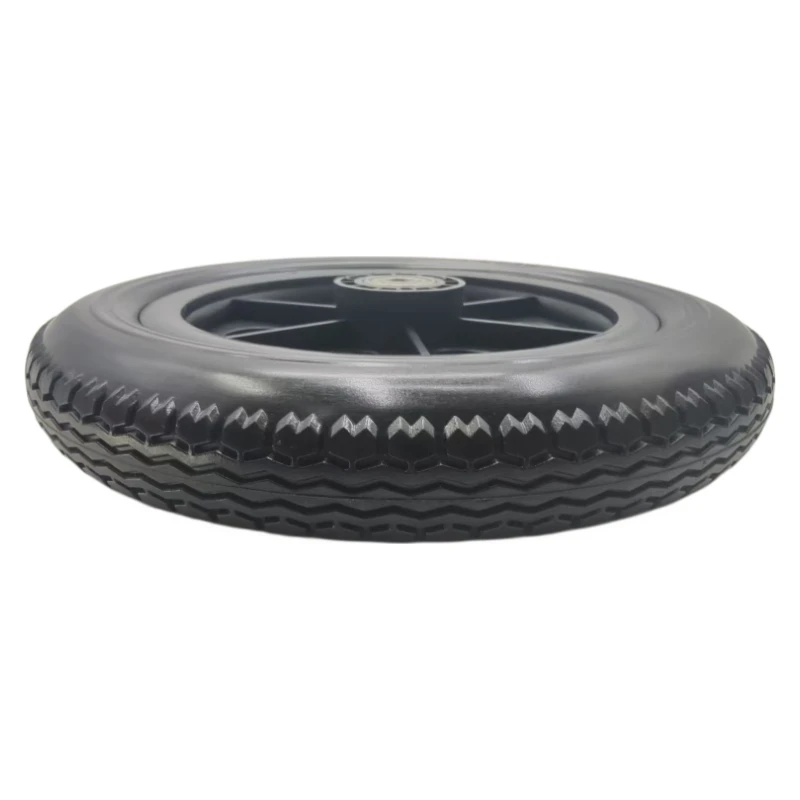 12 1/2 x 2 1/4 inch PU wheels, solid tyres, non inflatable replacement wheels for skateboarder carts