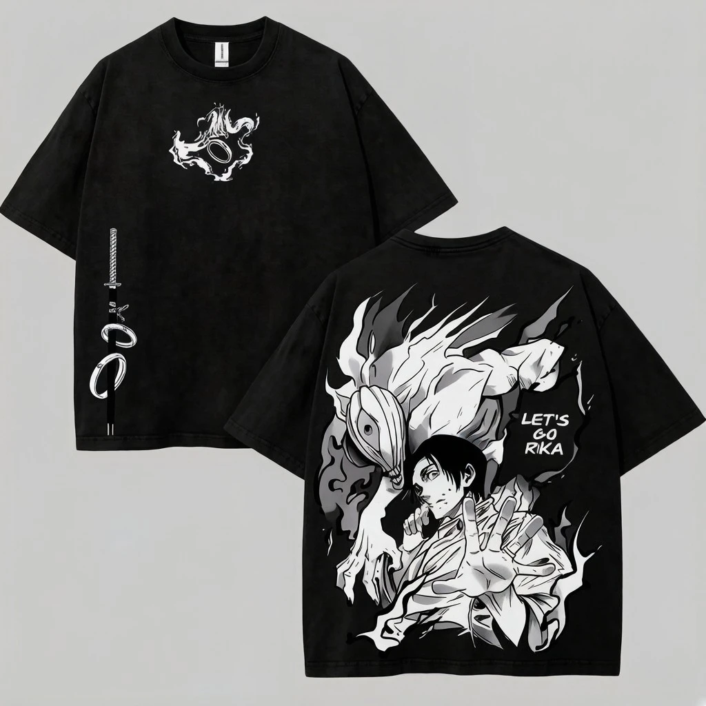 2026 Summer Jujutsu Kaisen Retro Cosplay T-shirt Men's Super Casual Cotton Printed Short-sleeved Unisex Children's Sports Shirt