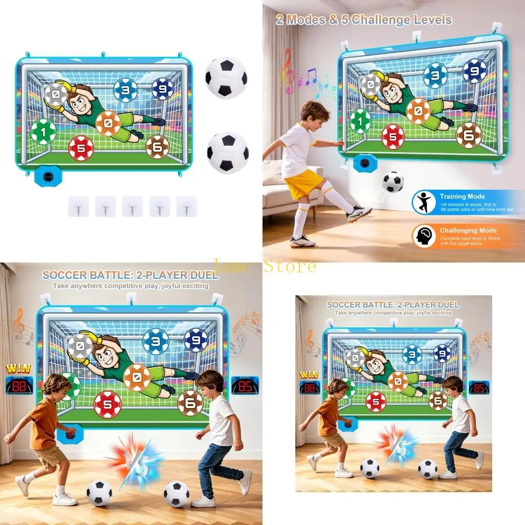 LX0B Indoor Soccer Game Mat With Scoring System Football Scoring Mat Set Toy For Kids Family Fun And Safe Entertainment