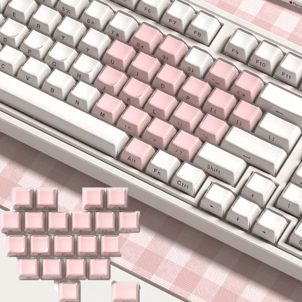

Womier 21 Keys Heart-Shaped Keycaps Cherry OEM Profile PC Butterfly Keycaps DIY Decorative Keycaps RGB Friendly Keycap