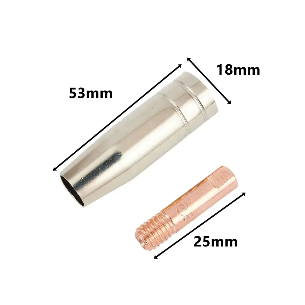 15AK Soldagem Torch Consumíveis, Ponta do bocal para soldador MIG TIG, 0.6mm, 0.8mm, 0.9mm, 1.0mm, 1.2mm, 3pcs por conjunto