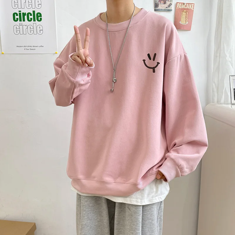 

Свитер с круглым вырезом, мужской тренд, весенне-осенний тонкий топ, свободный тренд, осень 2024, студенческий новый пуловер для мальчиков