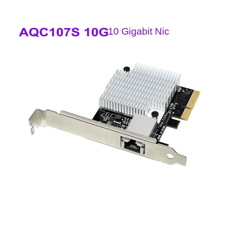 

10Gb Ethernet Network Card BASE-T PCIex4 Copper RJ45 Based on AQC107 Chipset Low-Profile Bracket Included