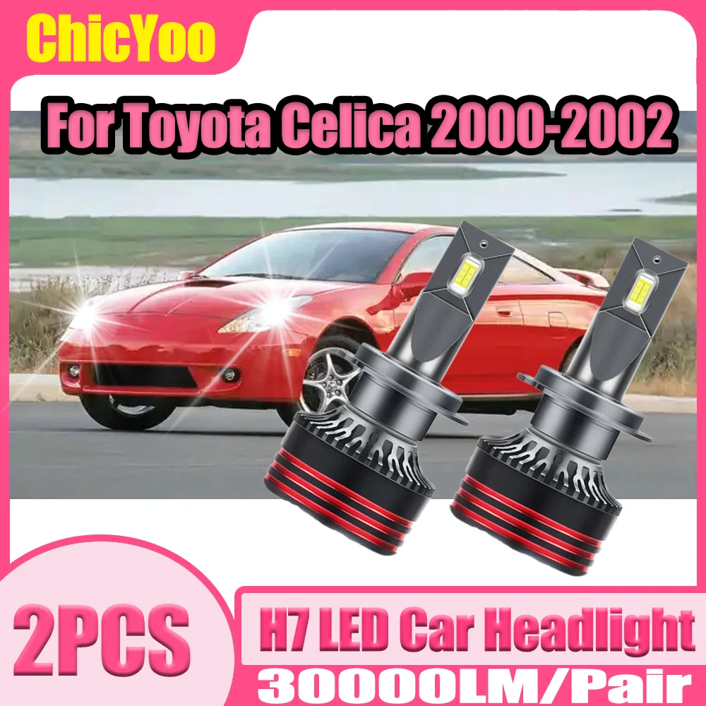 

2PCS 150W H7 Auto Headlamps Bulbs 30000LM LED Car Headlights 6000K White Plug and Play 12V 24V For Toyota Celica 2000 2001 2002
