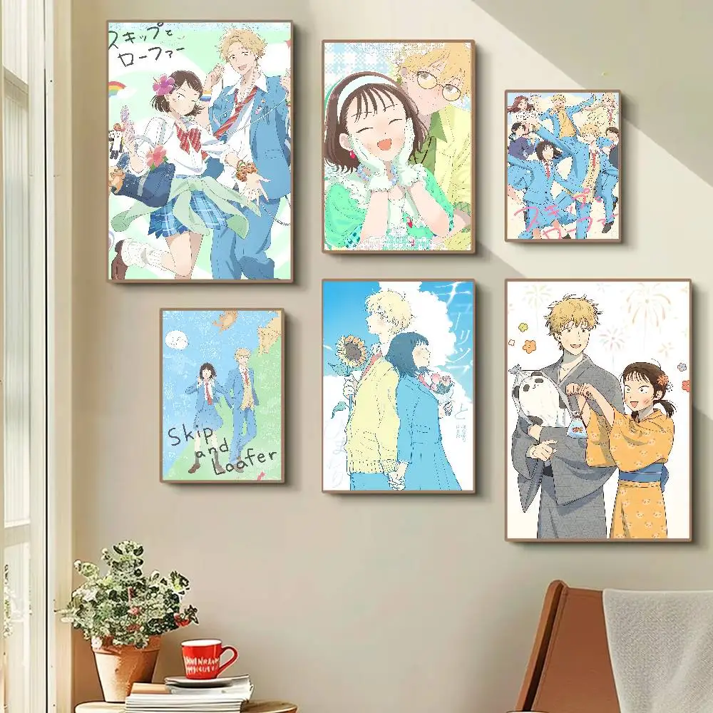 Anime Skip And Loafer Funny Cute Cartoon Posters Prints Canvas Painting Wall Art Picture Living Room Home Decor