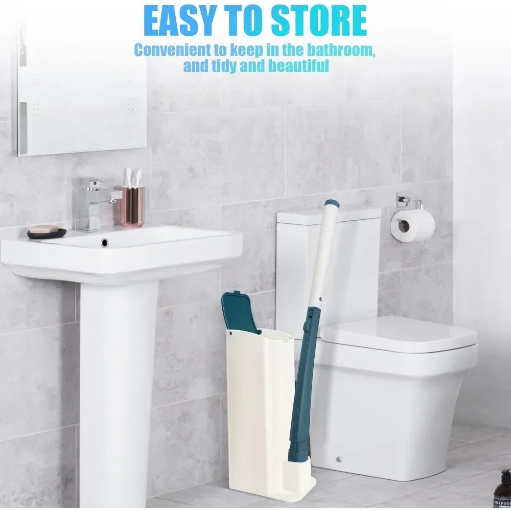 

Новинка 2025 года, 16 шт., щетка для унитаза, длинная ручка, аксессуары для унитаза, инструмент, щетка для унитаза, одноразовая сменная головка, набор для чистки