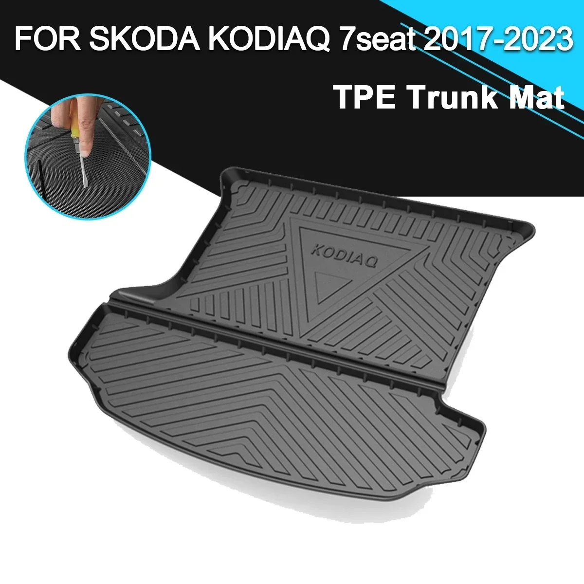 

Car Rear Trunk Cover Mat Rubber TPE Waterproof Non-Slip Cargo Liner Accessories For Skoda Kodiaq 7 Seater 2017-2023