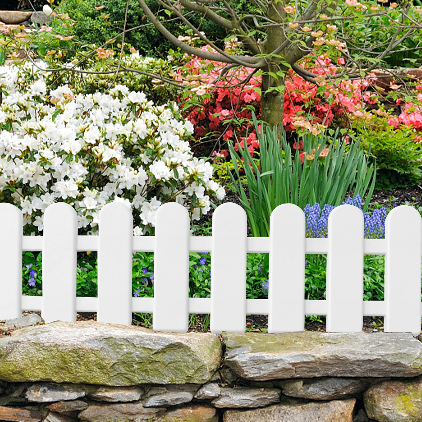

5pcs White Decorative Fence 50X13Cm Pvc Garden Enclosure For Courtyard Fairy Gardens Holiday Displays Picket Fence