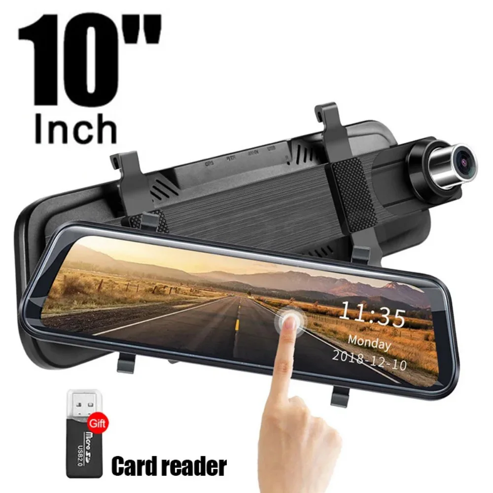 10 Inch Car DVR Front HD Night Vision Camera 1080P Touch Screen Dashcam For Car Lens Streaming Driving Recorder Dash Camera