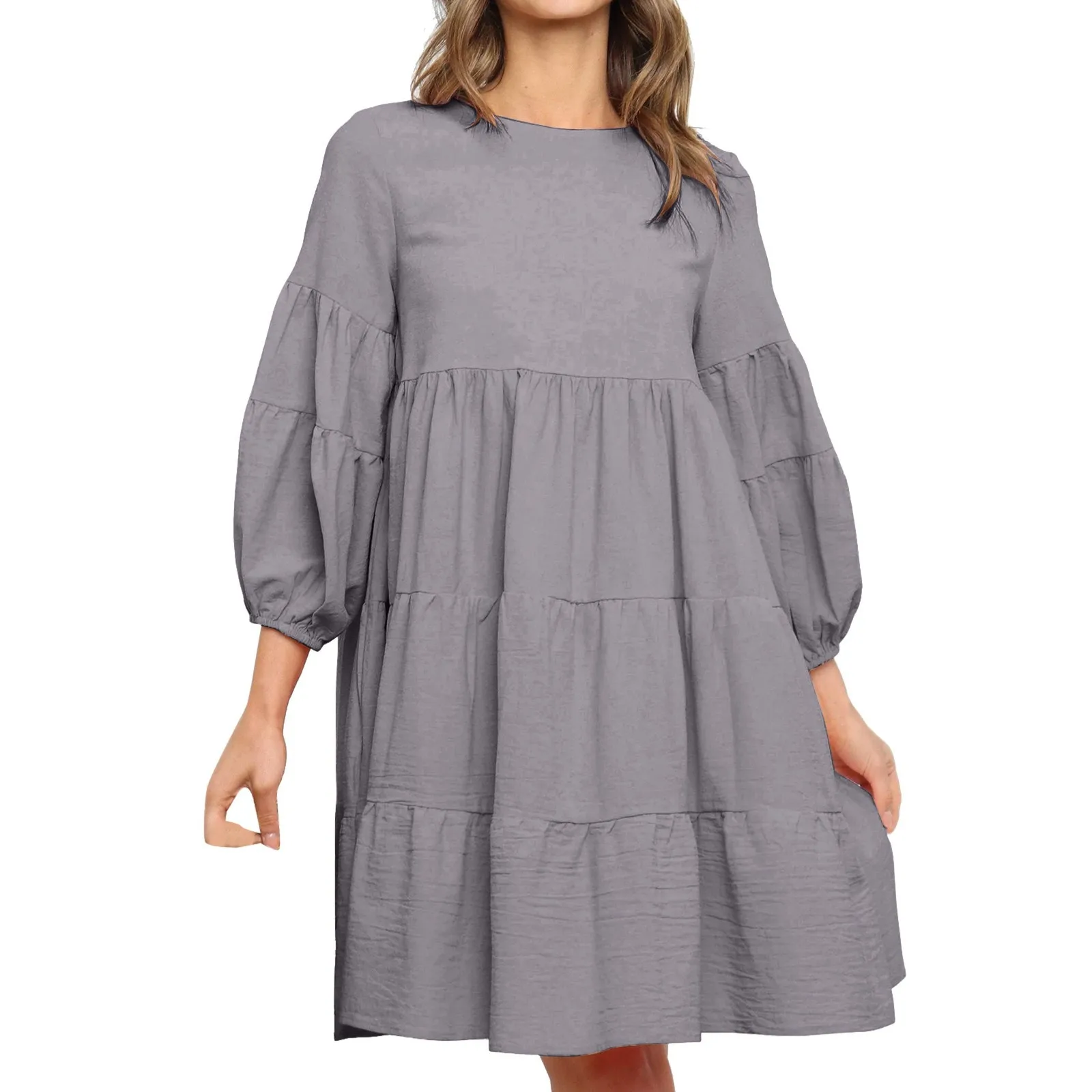 Women Dress For Summer Sleeve Sexy Dress Long V-Neck Women Sleeve Solid Women Summer Classic Casual Short Sleeves Midi Dress