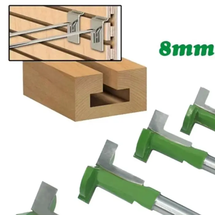 4Pcs 8mm Shank T-Slot Router Bits Set Hard Alloy Milling Cutter For Woodworking Drawer Making Solid Wood MDF Plywood Tools