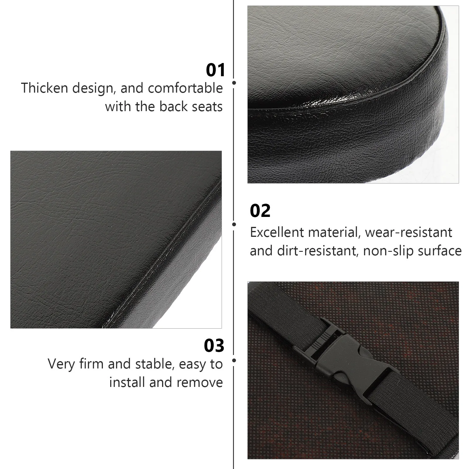 

Black Comfortable Bike Rear Seat Cushion Waterproof Durable Stable Soft Backseat Thickened Rack Mat for and Adults