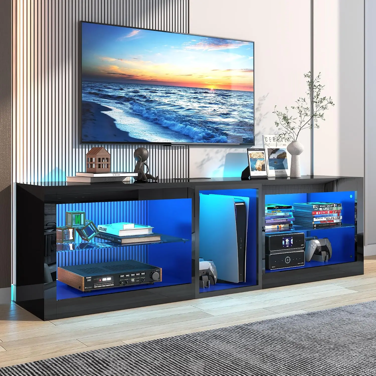 LED TV Stand w/Power Outlet, 63