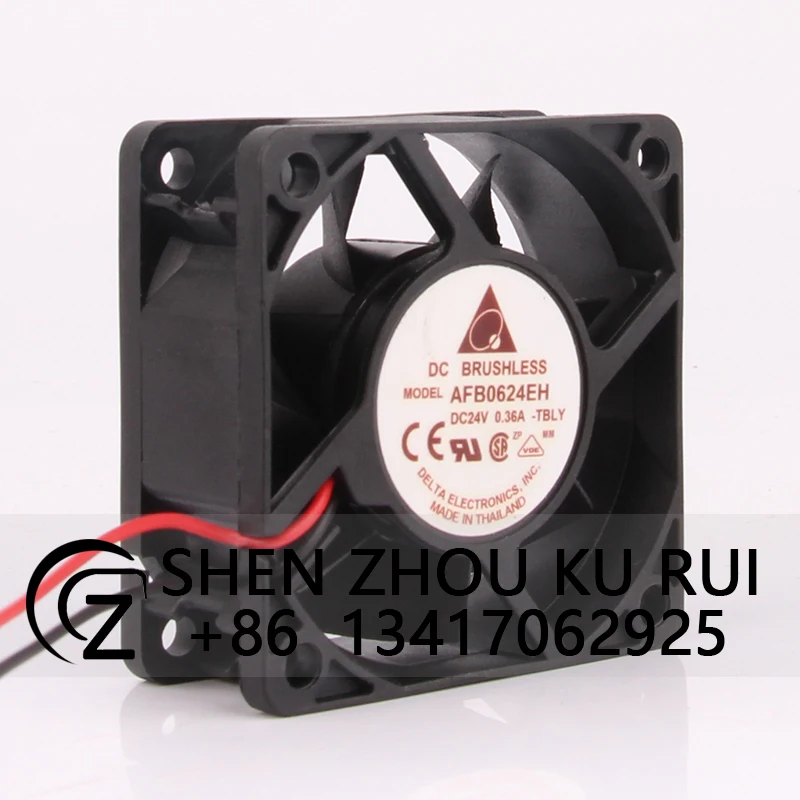 Case Fan for Delta  AFB0624EH 60X60X25MM 0.36A 24V 6025 Inverter Dual Ball Bearing Cooling Fan