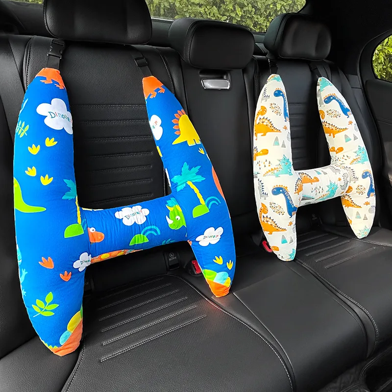 Baby Pillow Car Sleeping Pillow Dual purpose Breathable Pillow Car Children's Washed Car Interior Supplies Gift Blue