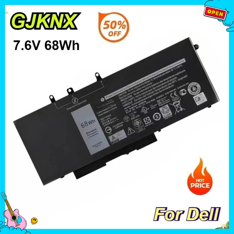 GJKNX 7.6V 68Wh Replacement Laptop Battery for For Dell Latitude E5480 E5580 E5590 E5490 for DELL Precision M3530 M3520 GD1JP