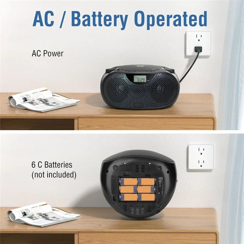 

Y45A-Portable CD Player Boombox Bluetooth CD Player Boombox AM/FM Radio USB Port CD Player Stereo Sound Speaker Home MP3 CD Play