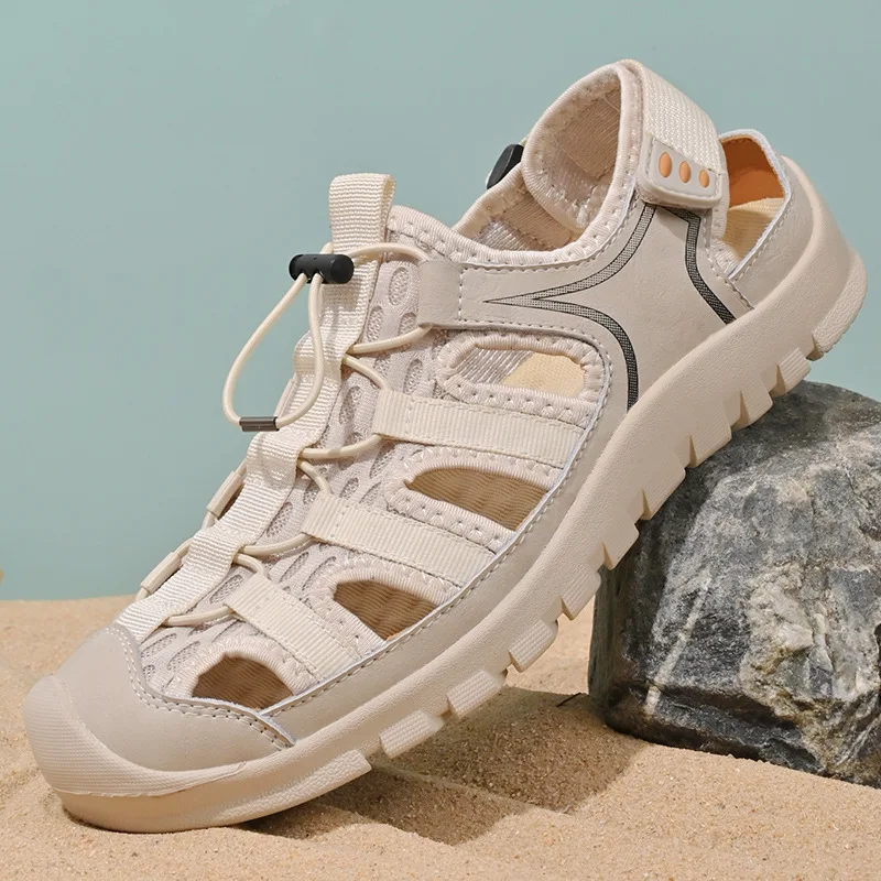 

Outdoor Beach Shoes, Men's Barefoot Shoes, Water Wading, Baotou Camping Hiking Elastic Breathable Fishing Leisure Sports Sandals