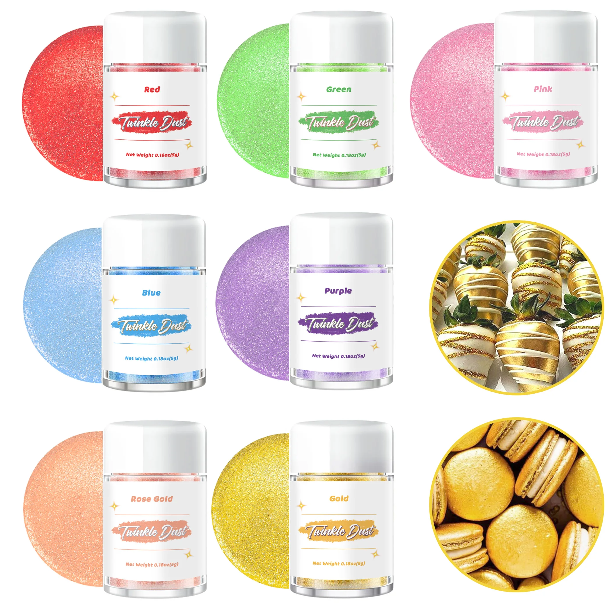 Glitter-Drink,Cookies Cake Decorating,Shimmer Metallic Cake Glitter Dust,Coloring Powder for Baking,Fondant,Chocolate Decoration