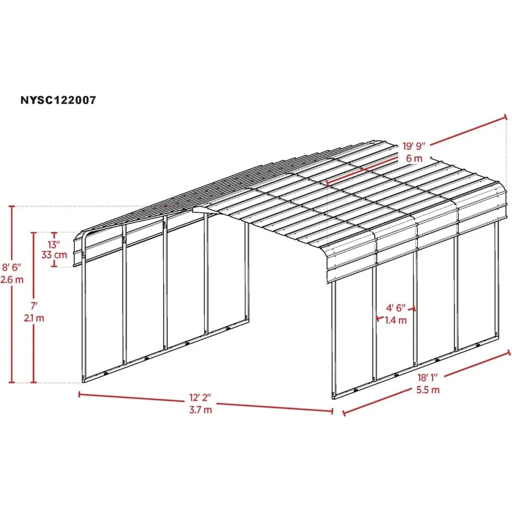 ม่านบังแดดเหล็กสําหรับงานหนักขนาด 12 x 20 x 7 ฟุต ทนทานพร้อมโครงโลหะ ใช้สําหรับขนส่งรถยนต์ SUV รถบรรทุก เรือ