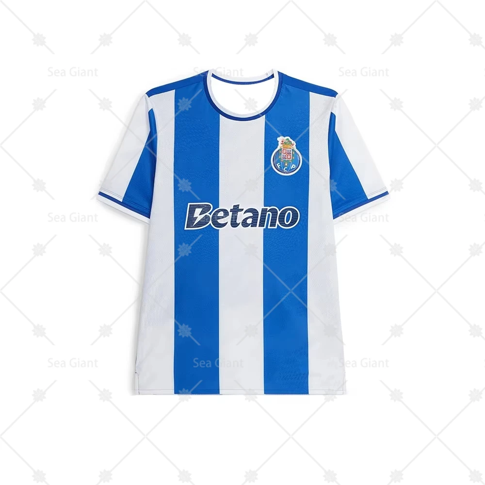 

Мужская домашняя футбольная рубашка 2025-26 FC Porto, летняя молодежная детская спортивная одежда, мото, негабаритная тренировочная футбольная форма, дышащий трикотаж
