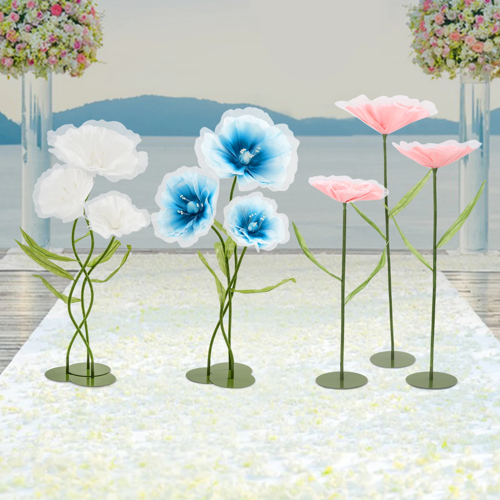 

3pcs Artificial Flowers for Wedding Decoration, 3 Colors Optional, DIY Plants