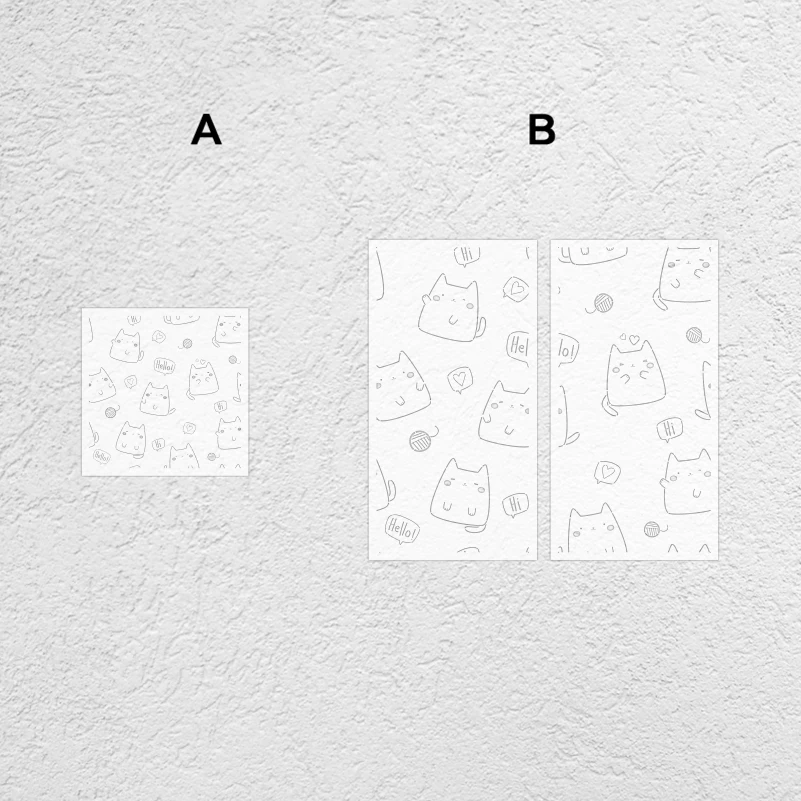 70cm - 80cm Stencil For Painting Decor Plaster Wall Decors Cat Kitten Face Outline Handdraw Line Art Cartoon Cute Animal S479