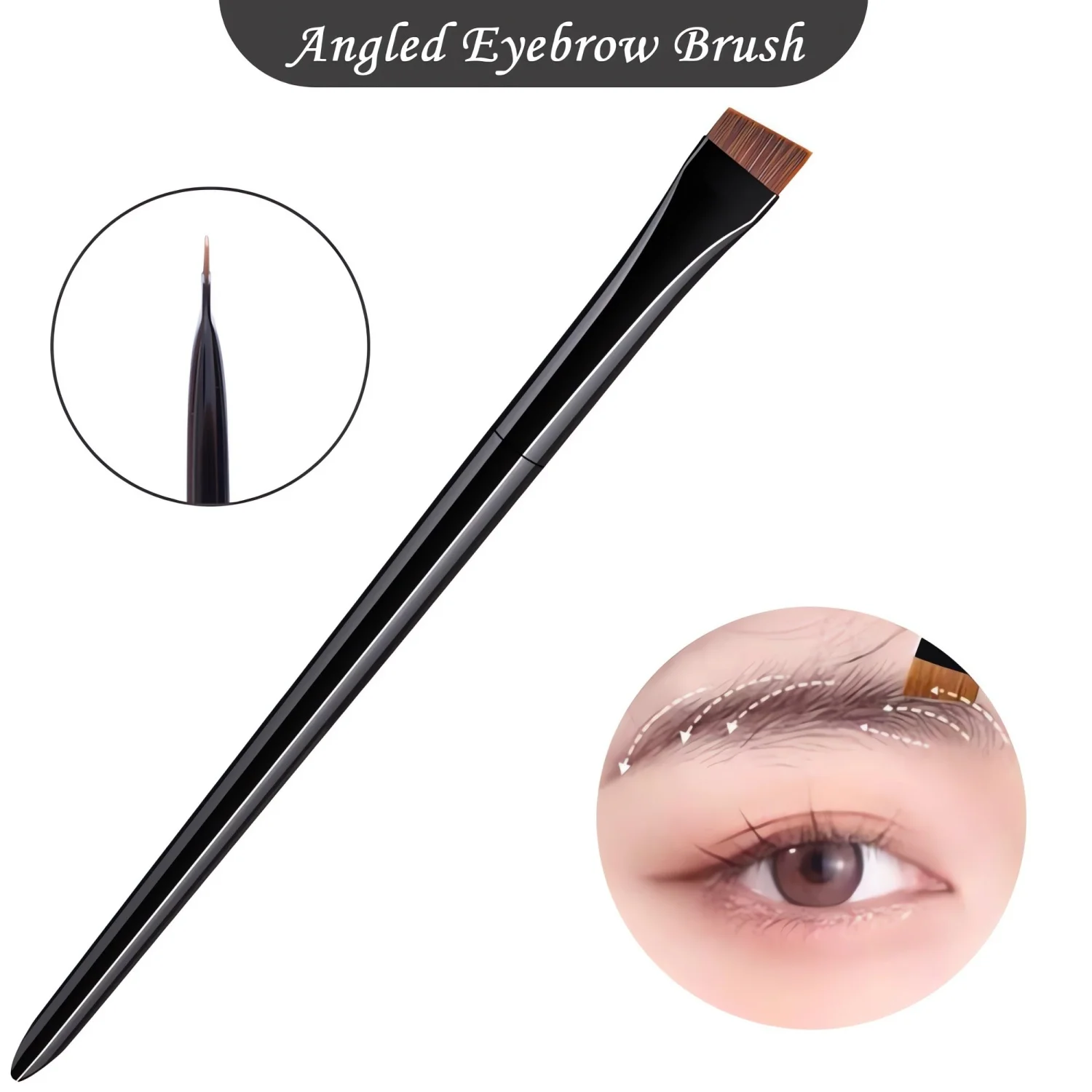 Pennello per sopracciglia pennello per ombretto ultrasottile 2 set per correttore contorno sopracciglio Eyeliner pennello per trucco multiuso