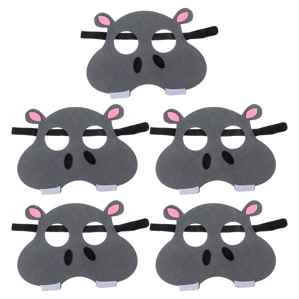 

5pcs Cartoon Animal Mask NonWoven Fabric Party Masks For Kids Halloween Carnival Stage Performance Cosplay Costume