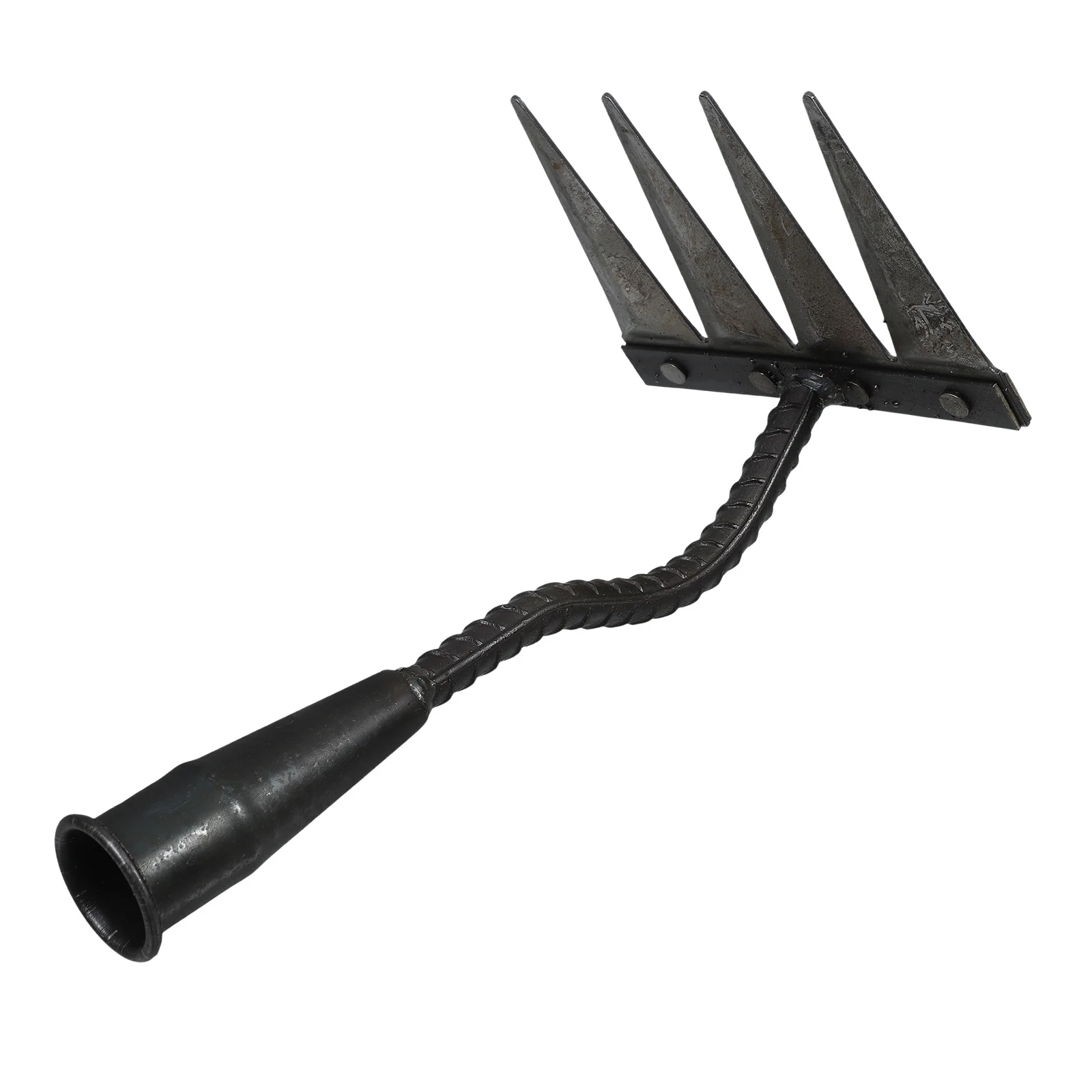 

Multifunction Heavy Duty Agricultural Rake Carbon Steel Durable Soil Turning Leveling Weeding Gardening Hand Tool Handle Ready
