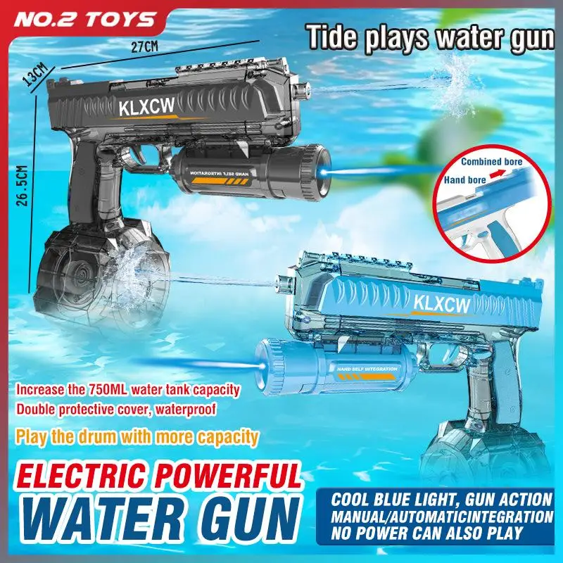 Children's Automatic Water Gun Toy Large Capacity Electric High Pressure Continuous Firing Water Gun Outdoor Beach Game Kids Toy