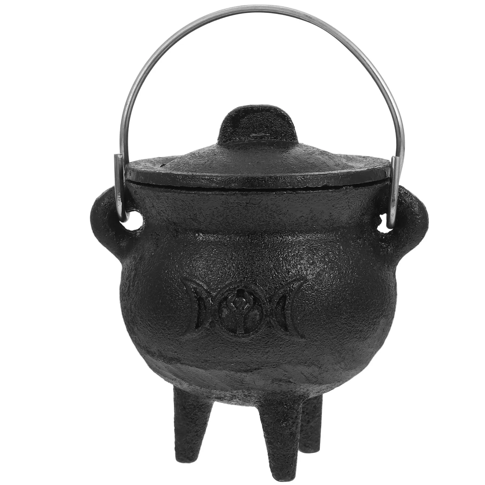 Witch Cauldron Cast Iron Small Festival Metal Witch Pot Decorative Burning Effect Party Altar Offering Pot Outdoor Indoor