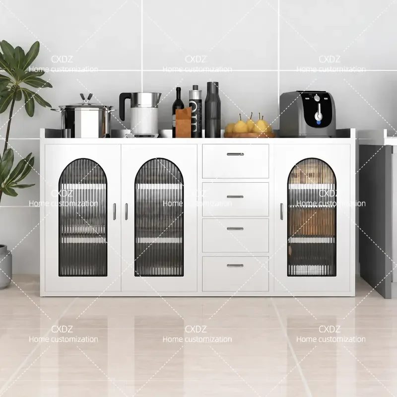 304 Stainless Steel Kitchen Cabinet Workbench Household Cutting Table Console Side Cabinet Dining Room Storage Locker
