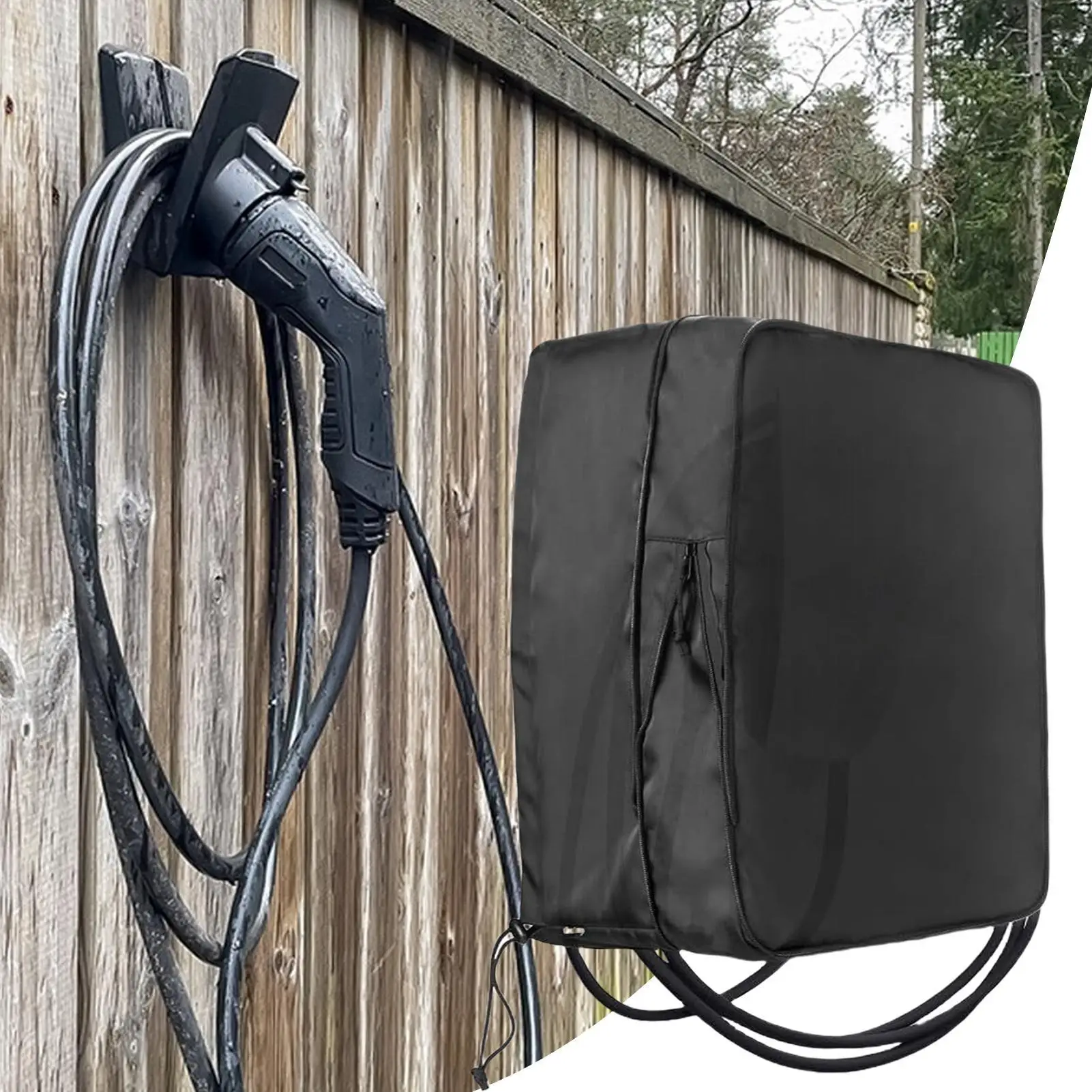 EV-Ladestecker-Schutz für Elektroautos, verstellbarer Kordelzug für Outdoor-Wandladestationen, Regenschutz.