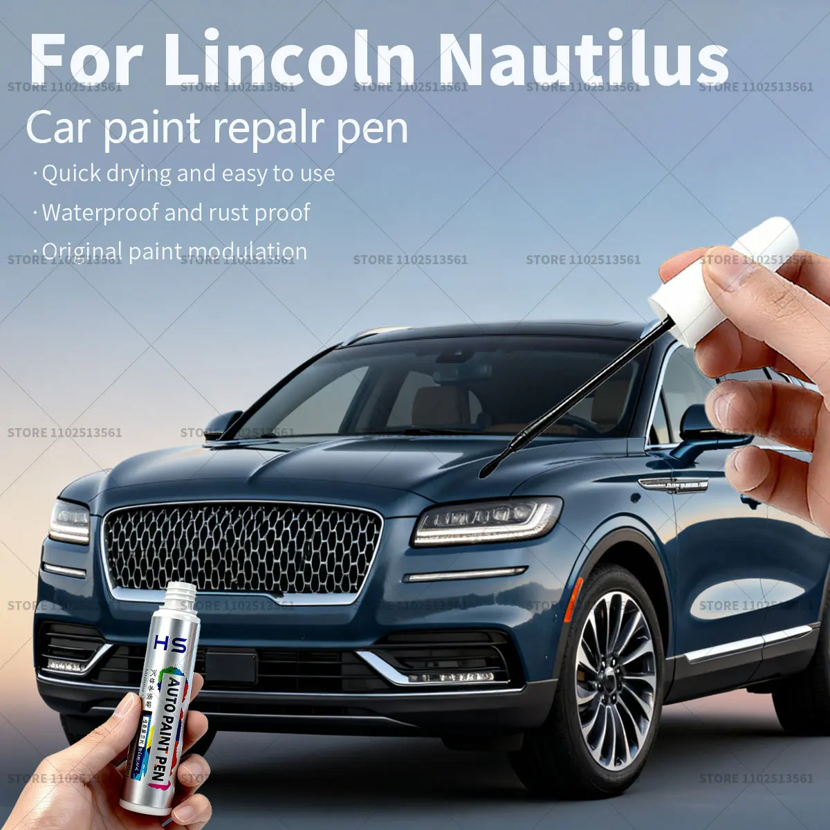 For Lincoln Nautilus Car Paint Repair Pen Touch Up Scratch Remover DIY Auto Accessories White 2THS4C Silver 160 Gray 5KQS Red