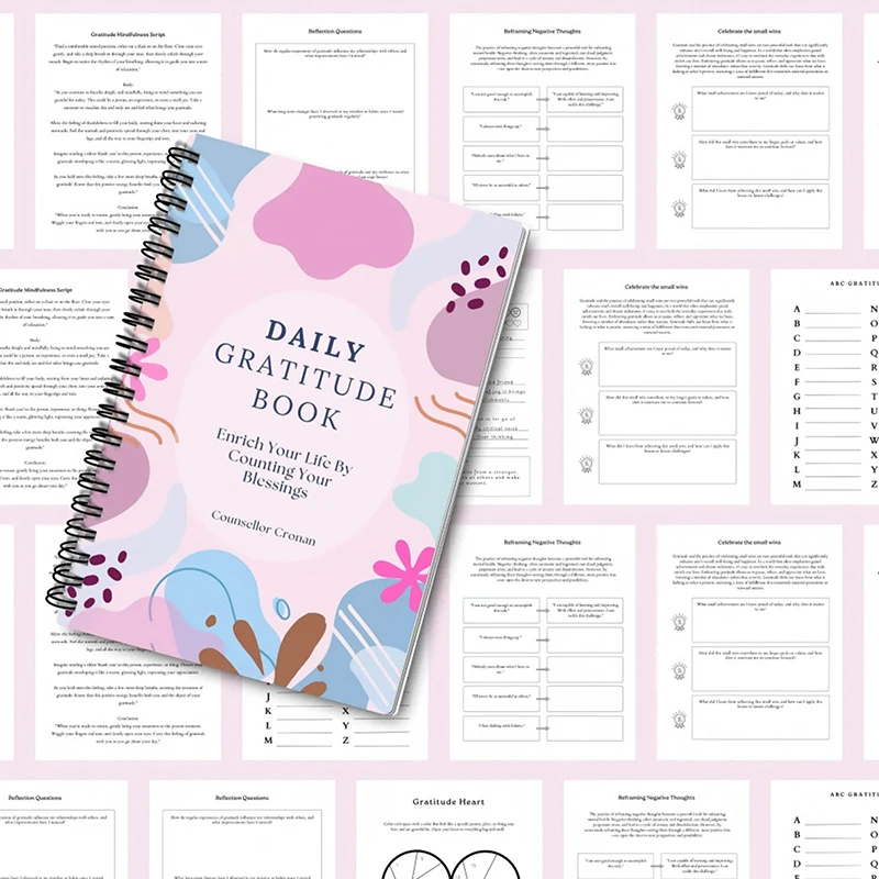 Gratitude Diary Book For Therapists Daily Guidance & Therapy Office Decor, Perfect For Emotional Learning & Coping Skills