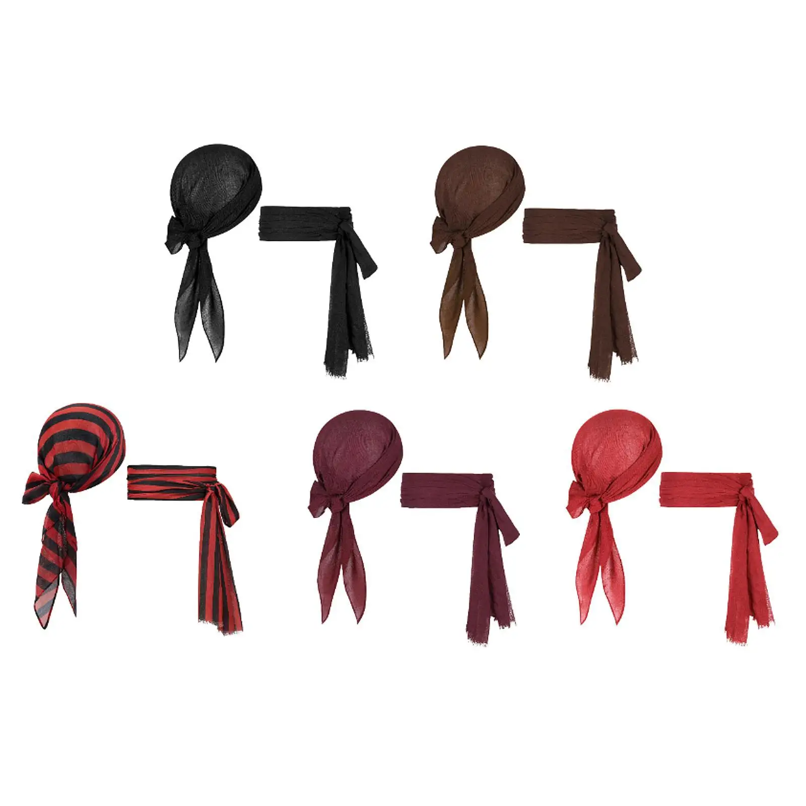 

Pirate Costume Set Pirate Turban Sash Head Scarf Pirate Outfit Headwear for Women Photo Props Birthday Party Favors Supplies
