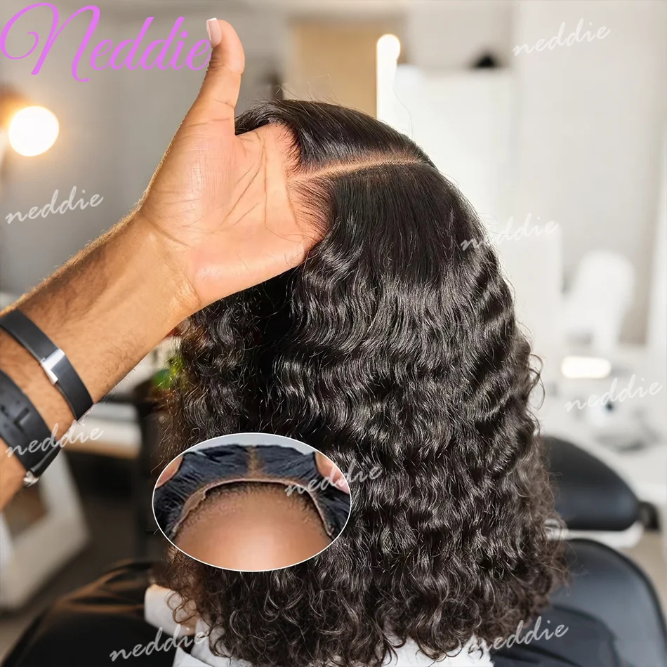 

Готовые к носке парики Deep Wave без клея, 100% натуральные человеческие волосы, 4x4, 5x5, кудрявые, с предварительно нарезанным закрытием, бразильские, 30-36 дюймов, для женщин