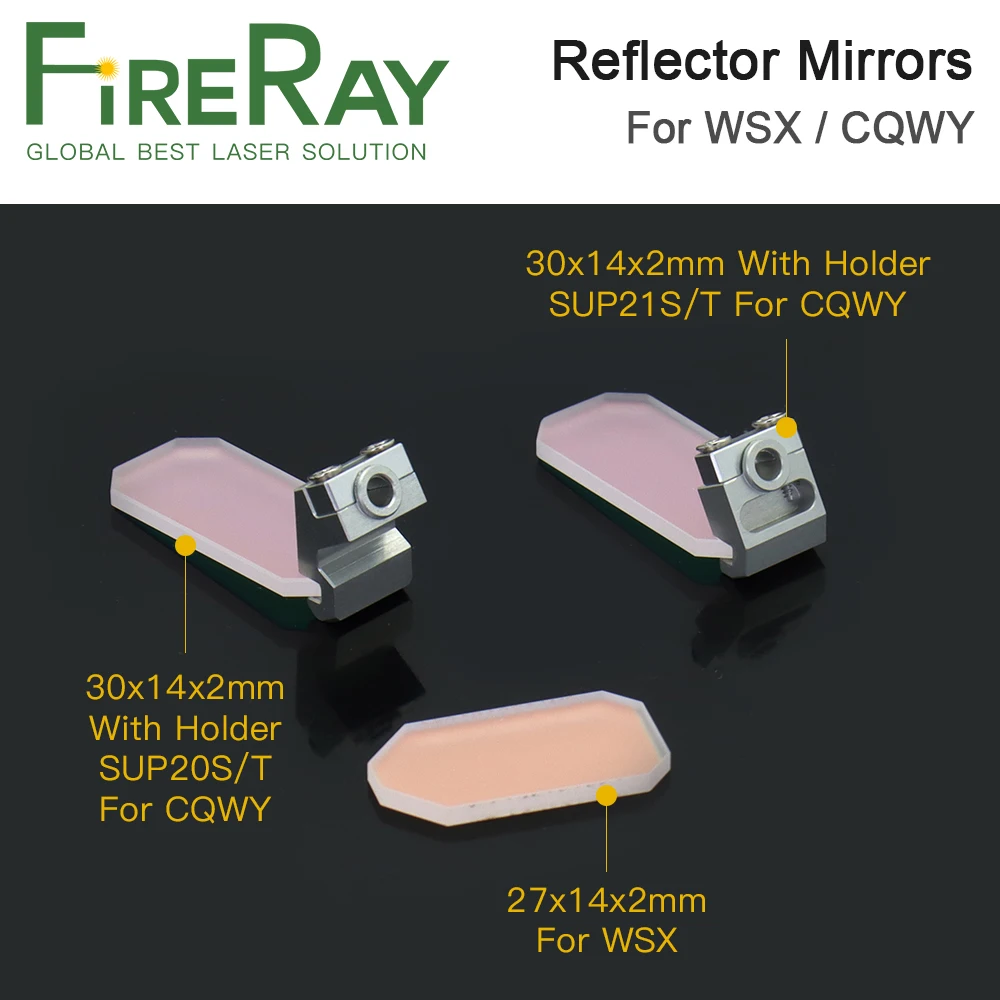 Imagem -06 - Fireray Laser Refletor Espelhos Soldador Cabeça de Corte Colimação Lente Reflexiva com Suporte Cqwy Sup20s t Wsx 30x14x2 mm