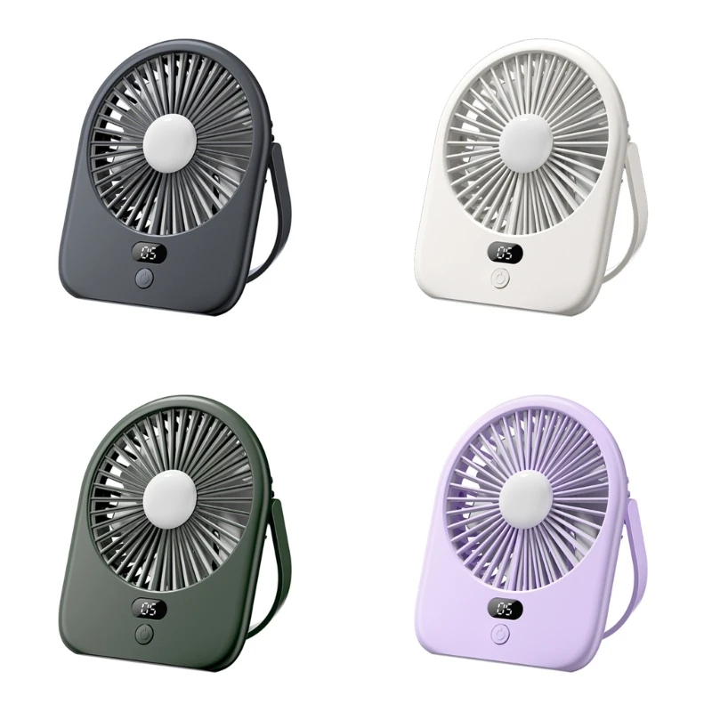 مروحة سطح المكتب التي تعمل بالبطارية U1JE مع جهاز تبريد مروحة قابلة لإضاءة ضوء LED