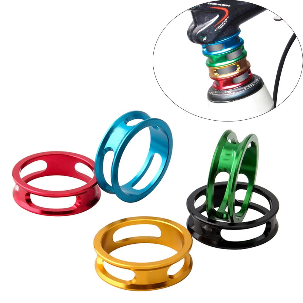 

10mm Folding Bike 1-1/8'' 28.6MM Bike Headset Ring Aluminum Alloy Bicycle Headset Spacer Gasket Front Fork Washer Spacing Pad