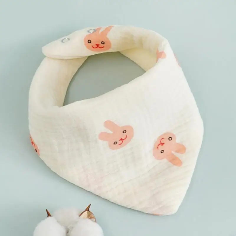 

Q22D Infant Drooling Bib Soft Breathable Teething Bib Crepe-Cotton Baby Saliva Towel