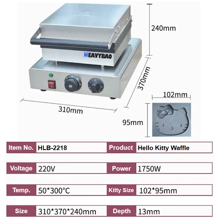 Gofrownica Taiyaki Gofrownica ze stali nierdzewnej Gofrownica Hello Kitty Hotelowa kuchnia Sprzęt do sklepu z przekąskami