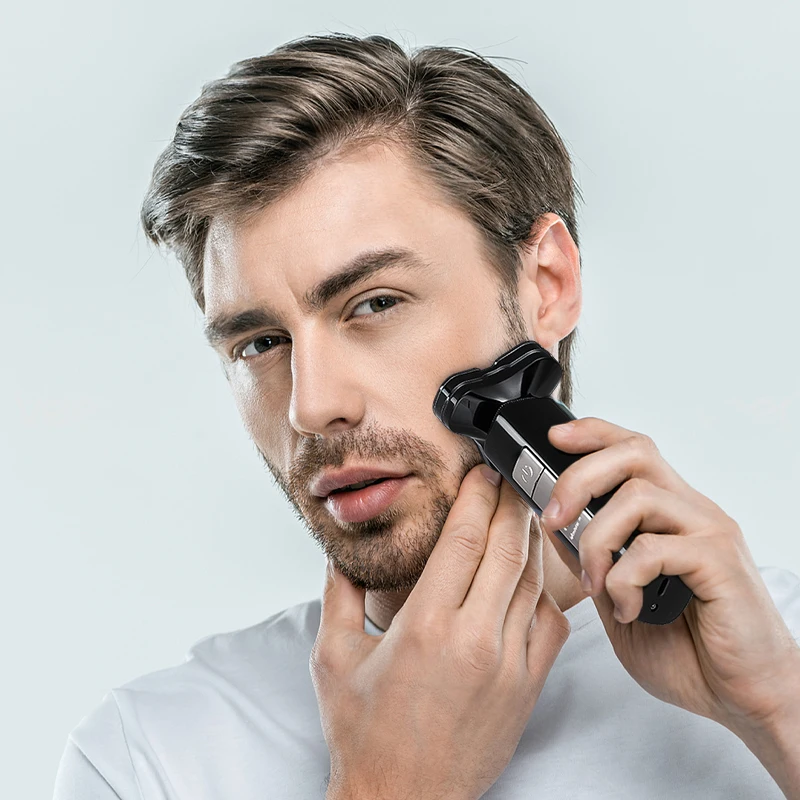 Portable Washable Triple Blade Waterproof Electric Shaver with Long-Lasting Battery for Body and Household Use