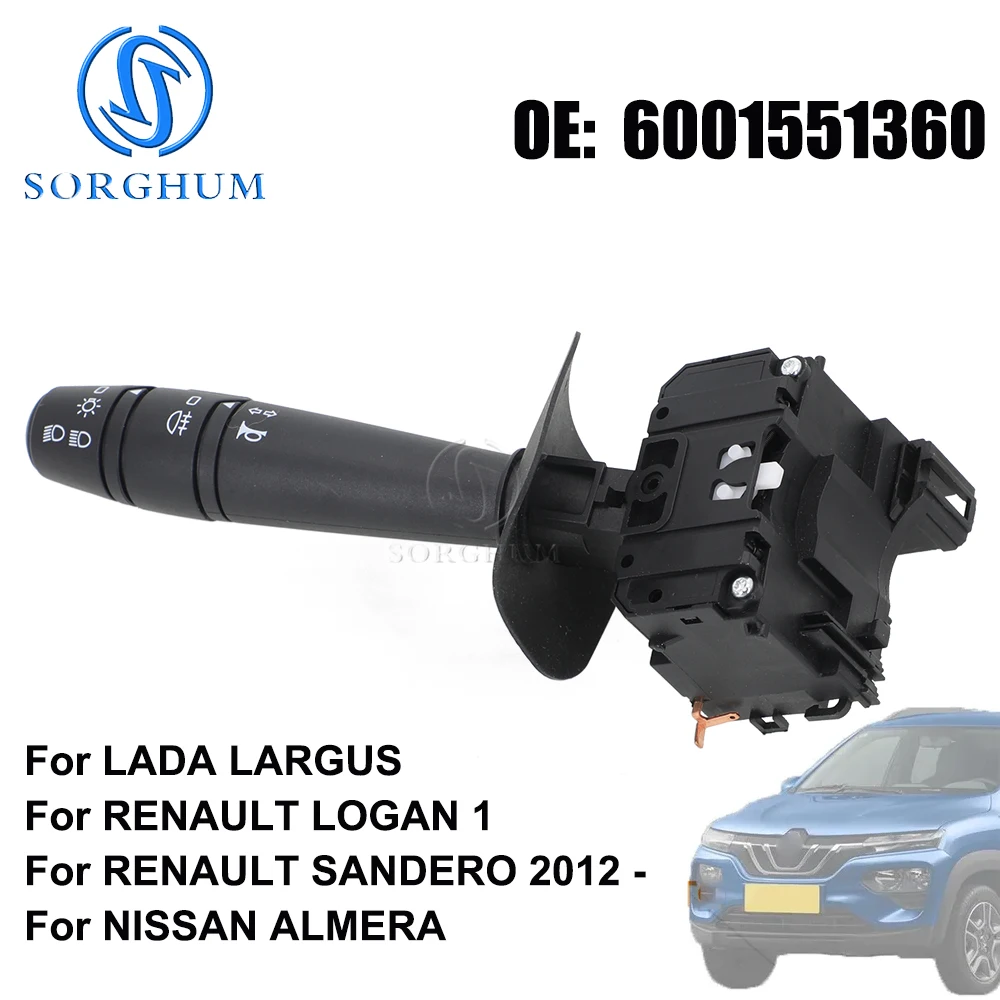 Car Steering Column Indicator Switch Stalk Fog Light Control Switch 6001551360 7701048907 For Renault Dacia Logan Sandero Duster