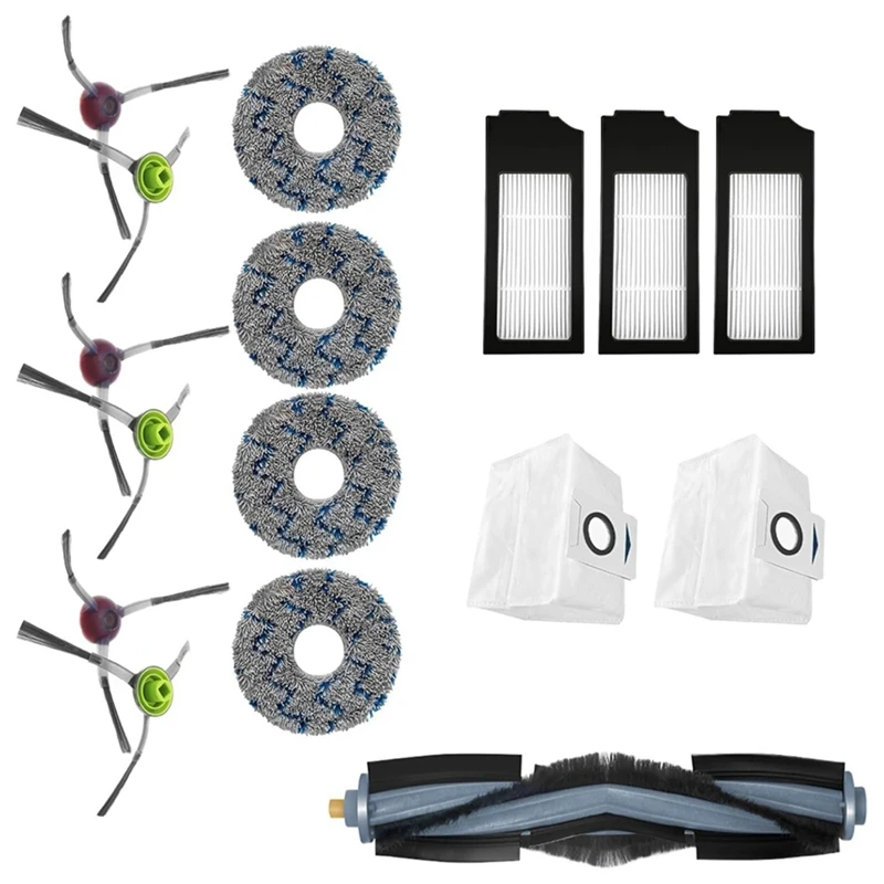 A44F-For Ecovacs Deebot X1 أومني توربو جهاز آلي لتنظيف الأتربة فرشاة جانبية رئيسية فلتر Hepa ممسحة القماش أكياس الغبار استبدال أجزاء