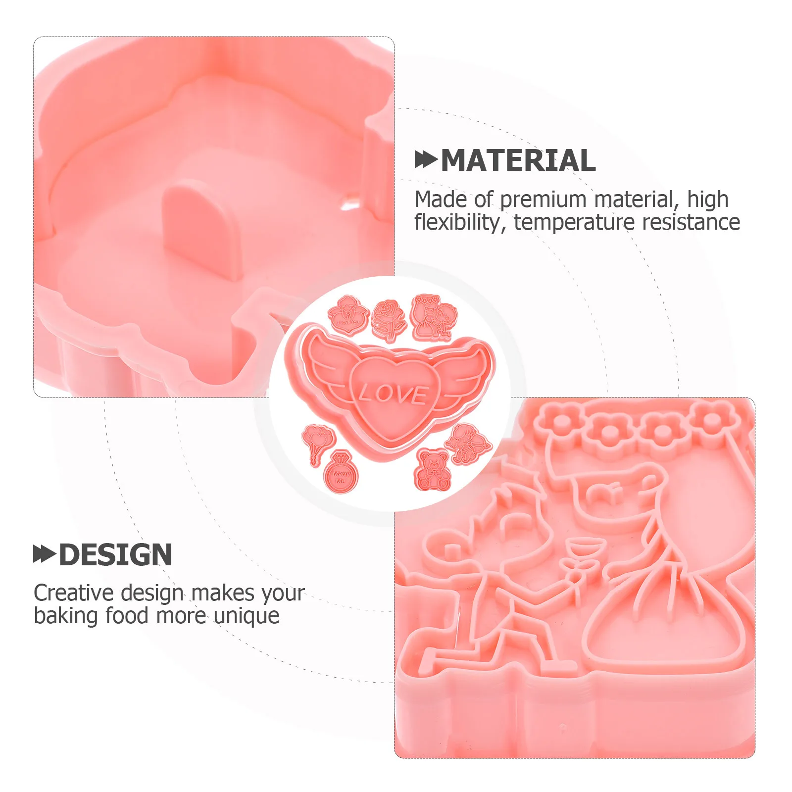 

Biscuit Mold Cookie Molds for Baking Cake Valentine's Day Heart-shaped Silicone Mould Diy Mousse Chocolate Valentines