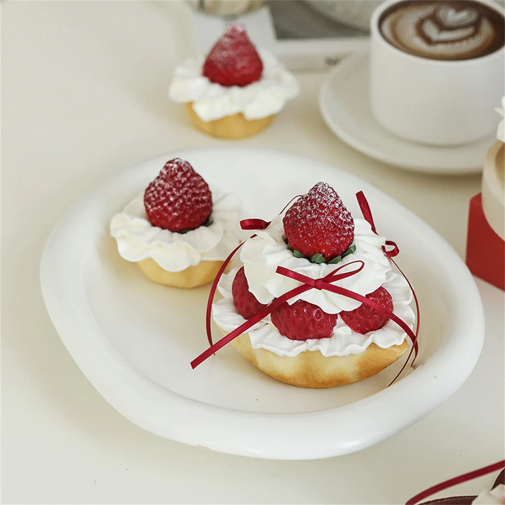 cake artificial sweets simulation food props store shop wedding birthday decoration strawberry fruit tart dessert cake model