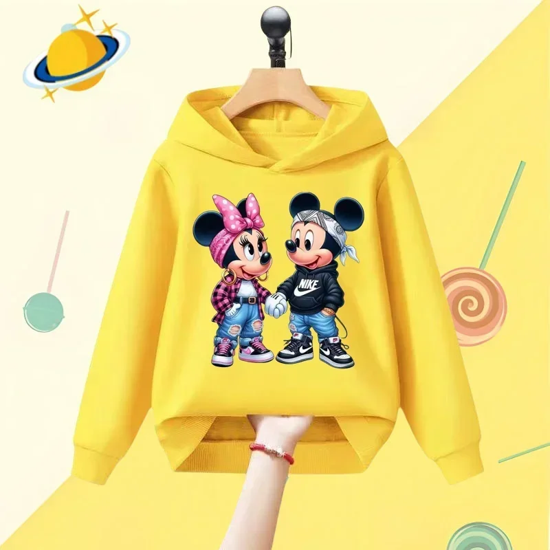 Mickey Minnie Mickey Mouse kids hoodie Disney Boys Girls Street wear sports long sleeved casual hoodie baby clothing Kawaii